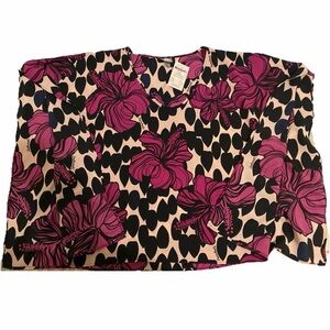 Manuheali'i Pink and Black Floral Top